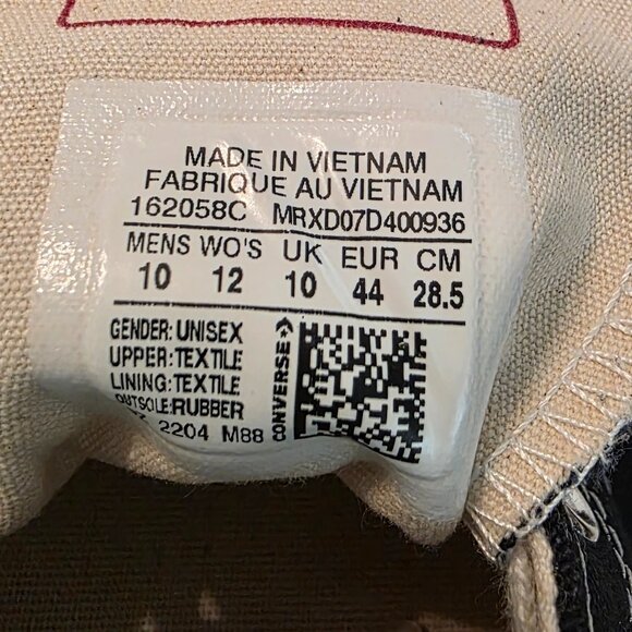 Chuck Taylor All-Star '70 Low Top Sneakers, size 10 - Picture 8 of 8